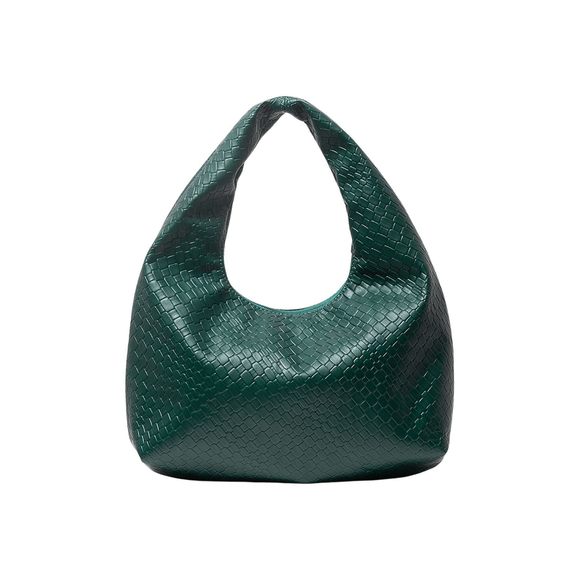Vintage Leather Tote Shoulder Handbag Top Handle Hobo Bag Green T_T - Picture 1 of 6